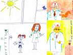 В июне мы провели конкурс детского рисунка ко дню Медицинского работника на темы "Моя поликлиника" и "Мой любимый доктор"